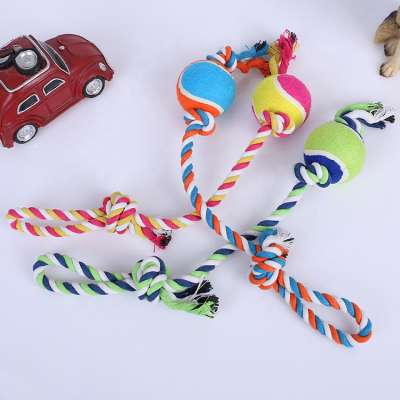 Professional direct sale colorful pet cat dog chew rope ball custom made molar pet toy