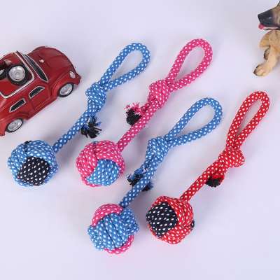 Pet Cat&Dog Chew Cotton Rope Long Tail Ball Colorful Customize Molar Training Toy